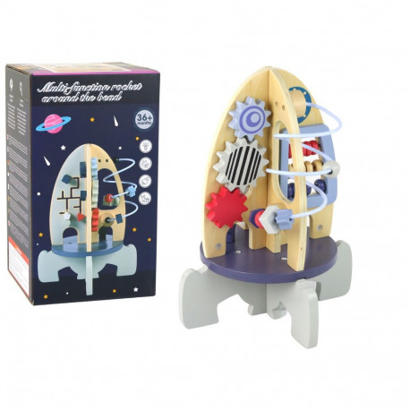 Drewniana Rakieta Edukacyjna Koraliki Koła Zębate