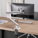 Monitor Holder - Ergo Office Er-751 Adjustable Desk Holder White And Silver Colors.