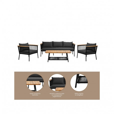 õuemööblikomplekt hall 5-kohaline