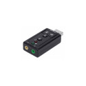 Manhattan USB-A Sound Adapter, USB-A to 3.5mm Mic-in and Audio-Out ports, 480 Mbps (USB 2.0), 7.1-Ch