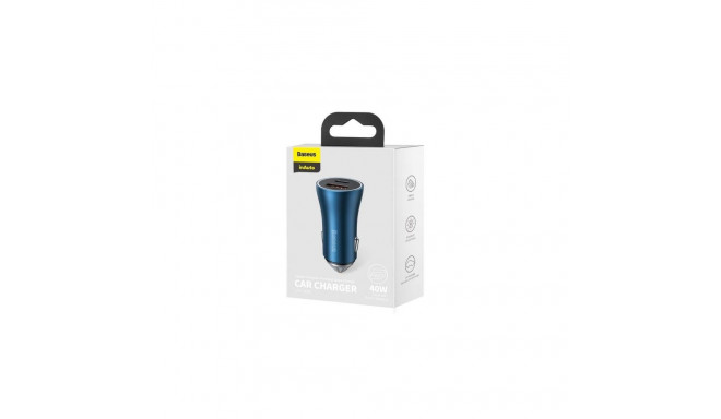 Baseus Car Charger Golden Contactor Pro Fast Type C / USB 40W, PD 3.0, QC 4.0+ SCP, FCP, AFC, Blue (