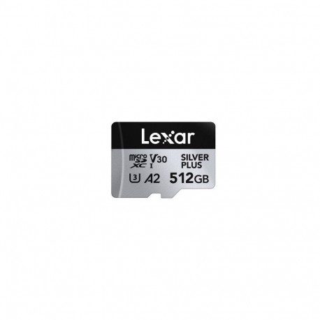 Lexar Professional Silver Plus MicroSDXC 512 GB Class 10 UHS-I/U3 A2 V30 Card (LMSSIPL512G-BNANG)
