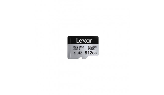 Lexar Professional Silver Plus MicroSDXC 512 GB Class 10 UHS-I/U3 A2 V30 Card (LMSSIPL512G-BNANG)