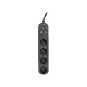 Gembird TSL-PS-S4U-01 Smart power strip 4 AC outlet(s) Type E 1.5 m 3 3680 W Black