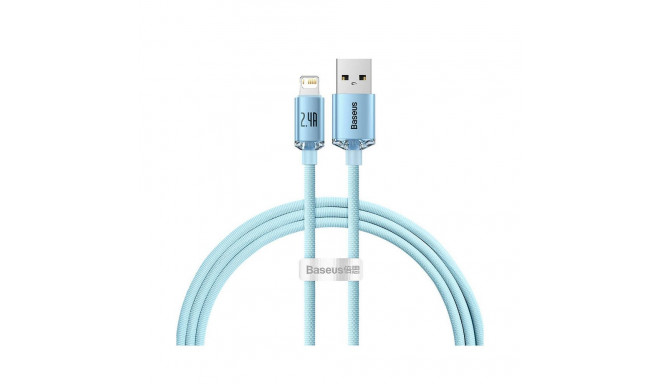 Kabel USB do iP Baseus Crystal Shine, 2.4A, 1.2m (niebieski)
