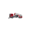 MAN TGS with roller container and mini excavator