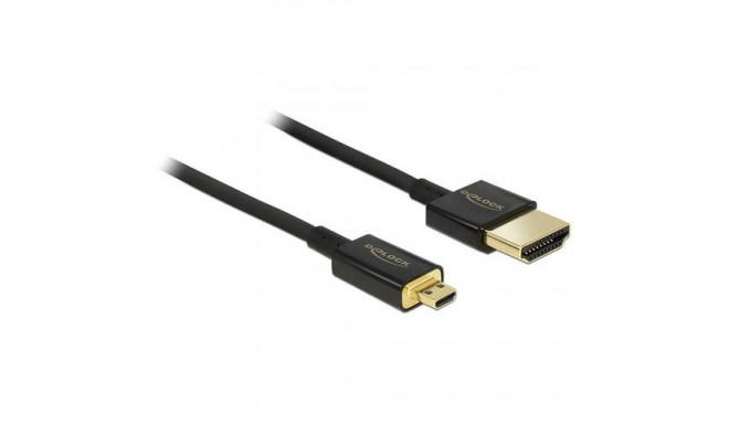 DeLOCK HDMI-A/HDMI Micro-D, 1 m HDMI cable HDMI Type A (Standard) HDMI Type D (Micro) Black