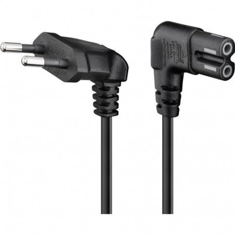 Goobay Connection Cable Euro Plug Angled at Both Ends, 2 m, Black