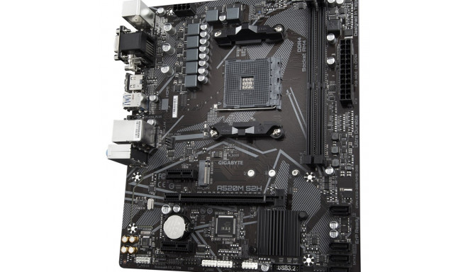 GIGABYTE A520M S2H emaplaat - toetab AMD Ryzen 5000 seeria AM4 protsessoreid, 4+3 faasi puhas digita