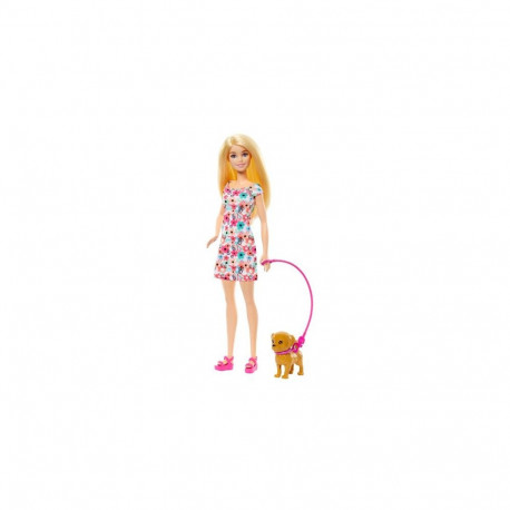 Barbie Doll with a Toy Pup and Dog in a Wheelchair, Plus Pet Accessories