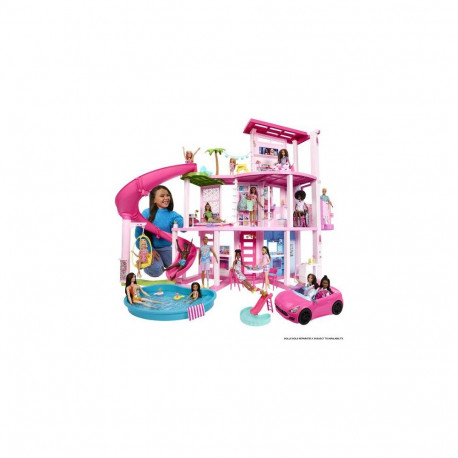 Barbie Dreamhouse, 75+ Pieces, Pool Party Doll House with 3 Story Slide