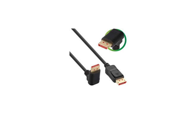 InLine DisplayPort 1.4 cable, 8K4K, downward angled, black/gold, 2m