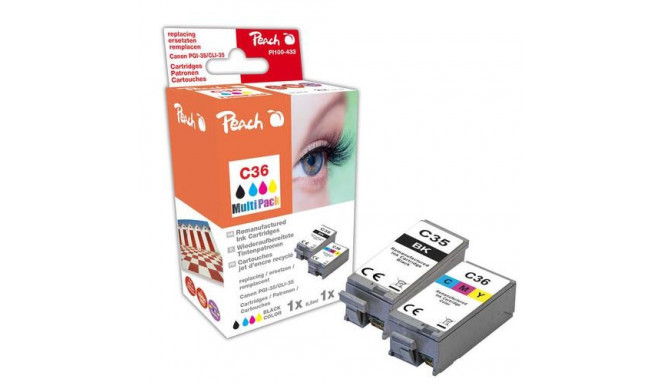 Peach PI100-433 ink cartridge 2 pc(s) Compatible Black, Cyan, Magenta, Yellow