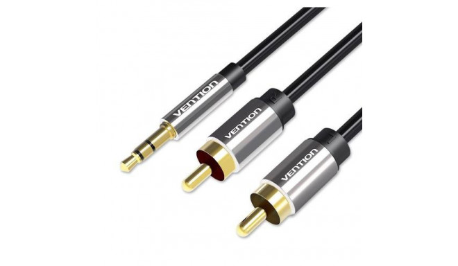 Vention 3.5mm Male to 2RCA Male Audio Cable 3M Black Metal Type