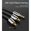 Vention 3.5mm Male to 2RCA Male Audio Cable 3M Black Metal Type
