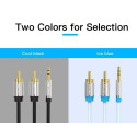 Vention 3.5mm Male to 2RCA Male Audio Cable 3M Black Metal Type