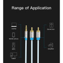 Vention 3.5mm Male to 2RCA Male Audio Cable 3M Black Metal Type