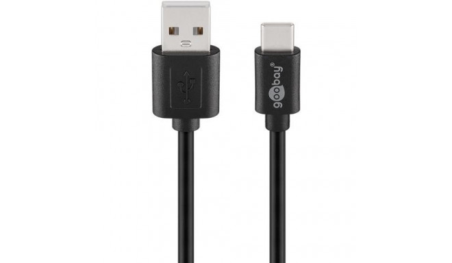 Goobay USB 2.0 Cable (USB-C to USB A), Black, 1.8m