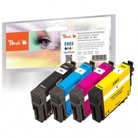 Peach PI200-868 ink cartridge 4 pc(s) Compatible Standard Yield Black, Cyan, Magenta, Yellow