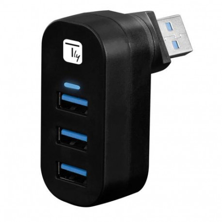 Techly IUSB3-HUB3-ROTB interface hub USB 3.2 Gen 1 (3.1 Gen 1) Type-A 5000 Mbit/s Black