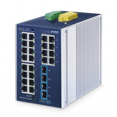PLANET Industrial L2+ 24-Port Managed Switch IGS-4215-24T4X L2+ Gigabit Ethernet (10/100/1000) Alumi