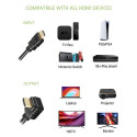 Techly 2m High Speed HDMI Cable with Ethernet A/A M/M Angled Black ICOC HDMI-LE-020