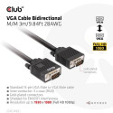 CLUB3D VGA Cable Bidirectional M/M 3m/9.84ft 28AWG
