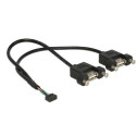 DeLOCK 84832 USB cable USB 2.0 0.25 m 2 x USB A Black