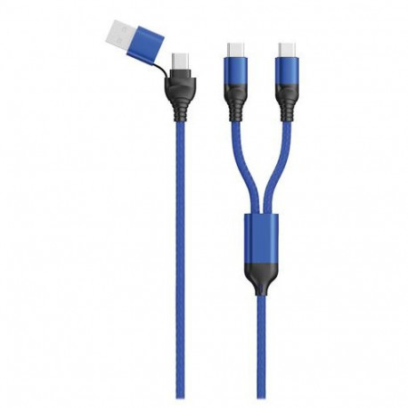 2GO 797366 USB cable 1.2 m USB A/USB C 2 x USB C Black, Blue