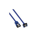 InLine SATA 6Gb/s Round Cable blue angled 90° with latches 0.15m InLine SATA 6Gb/s Round Cable blue angled 90° with latches 0.15m