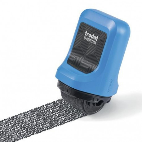 Trodat ID Protector Ink Roller, Sky-Blue, Black Pad, Eng Packaging Instruction Sheet En