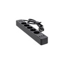 InLine Socket strip, 5-way CEE 7/3, with protection and USB QC3.0 black