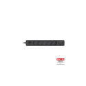 InLine Socket strip, 5-way CEE 7/3, with protection and USB QC3.0 black