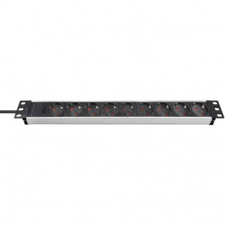 Brennenstuhl 1390007009 power extension 2 m 9 AC outlet(s) Aluminium, Black