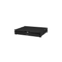 19" DRAWER 2U/483X360MM MAX LOAD CAPACITY UP TO 90KG 4 POINT ASSEMBLY BLACK LANBERG