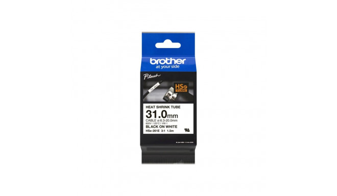 Brother HSE-261E kahanev toru, must tekst valgel taustal, 31 mm