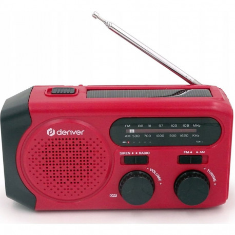 Denver SCR-2010 solar crank radio red