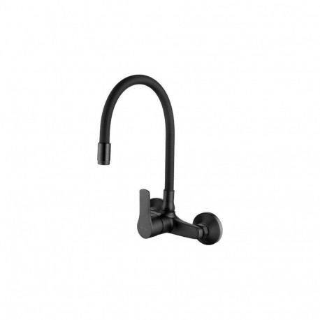 Invena Verso wall-mounted kitchen tap, black