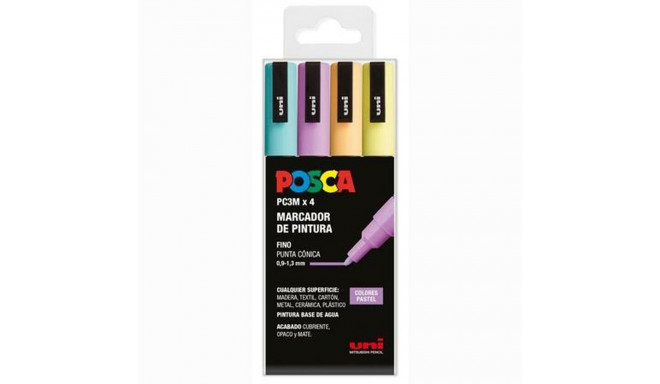 Akrüülvärvi marker POSCA PC-3M/4C Kook 0,9-1,3 mm 4 Tükid, osad