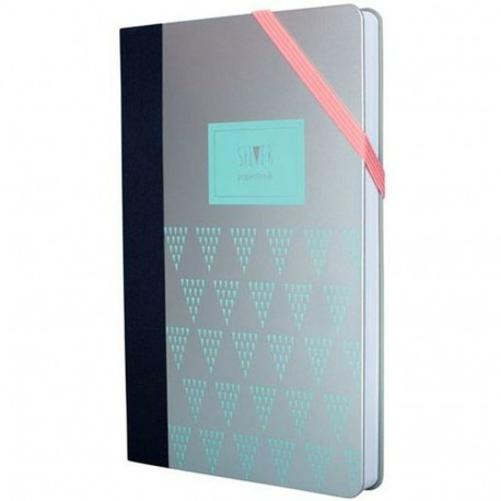 Notebook Milan Turquoise Silver 21 x 14,6 x 1,6 cm