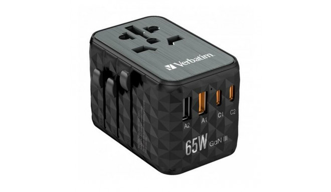 Universal Adapter Verbatim Black Grey 65 W