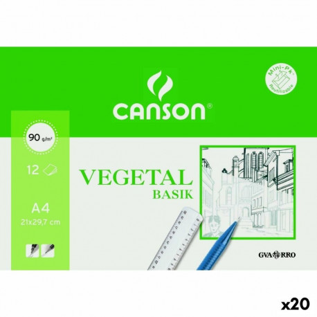 Joonistuspaber Canson VEGETAL BASIK A4 12 Lehed (20 Ühikut)