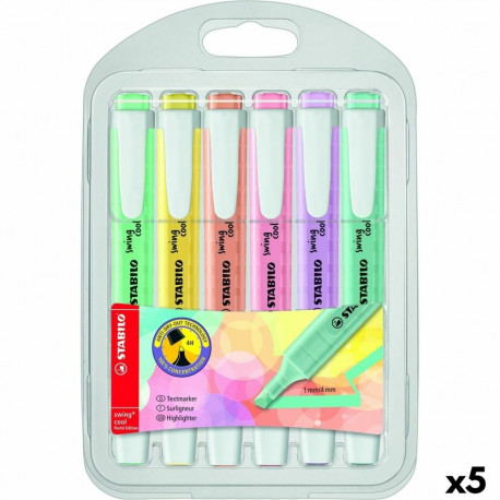 Marker Stabilo Swing Cool Pastel Mitmevärviline (5 Ühikut)