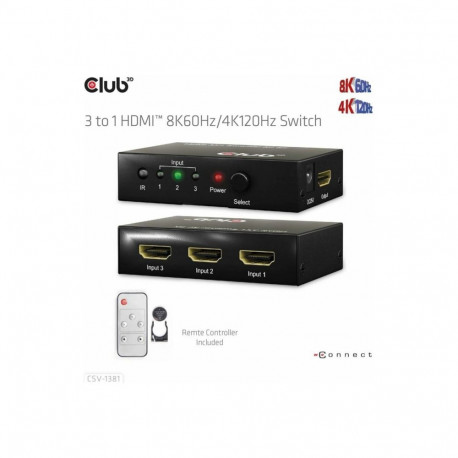 CLUB 3D 3-ühe HDMI 8K60Hz lüliti