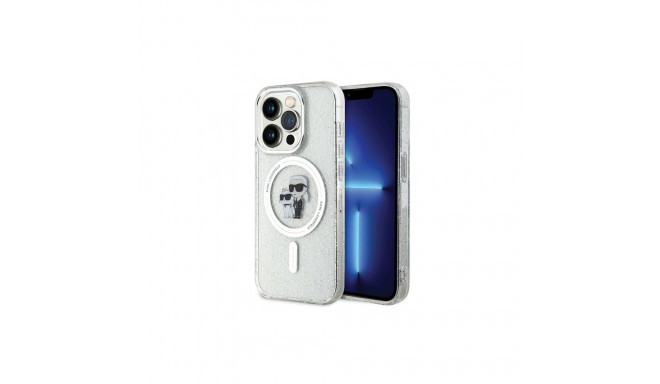 Karl Lagerfeld case for iPhone 15 Pro 6,1" KLHMP15LHGKCNOT transparent HC Magsafe IML KC Glitter