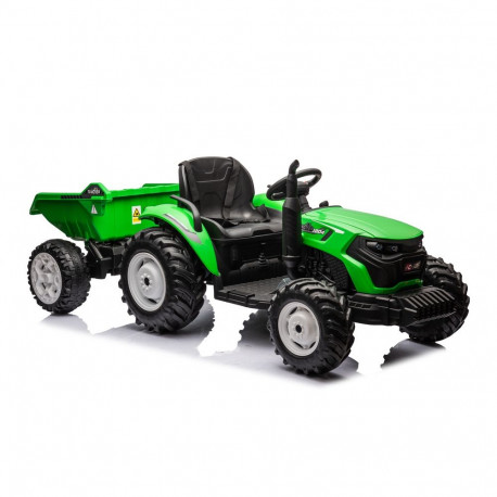 Traktor HC-306 akuga haagisega hele roheline 24V