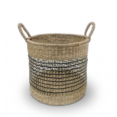BASKET WITH HANDLES 35X35X32CM SEAGRASS