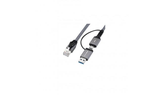 Microconnect CAT6 RJ45 FTP to USB A-C adapter cable, 2 meter network adapter