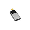 LogiLink USB 3.2 Gen2 Type-C adapter, C/M to HDMI-A+USB-C, 4K, PD, alu, black/grey