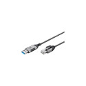 Goobay 74399 cable gender changer USB 3.0 type A RJ45 Black, Silver